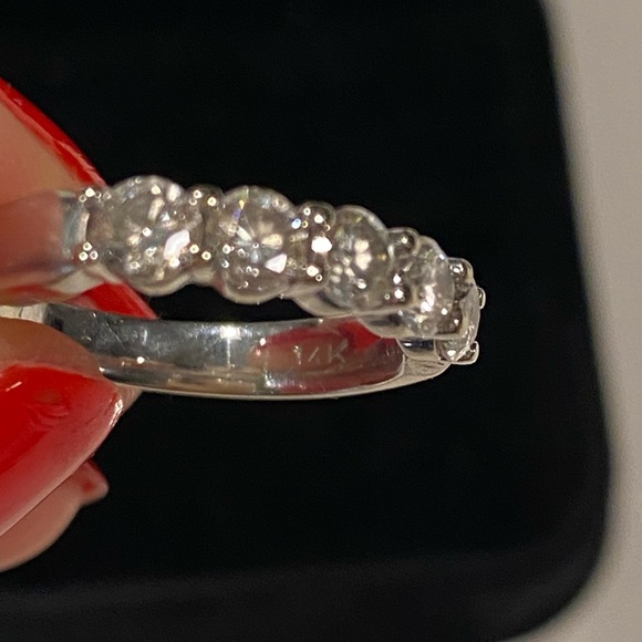 SOLD- Genuine 14k white gold 5 Diamond Band - Picture 12 of 13